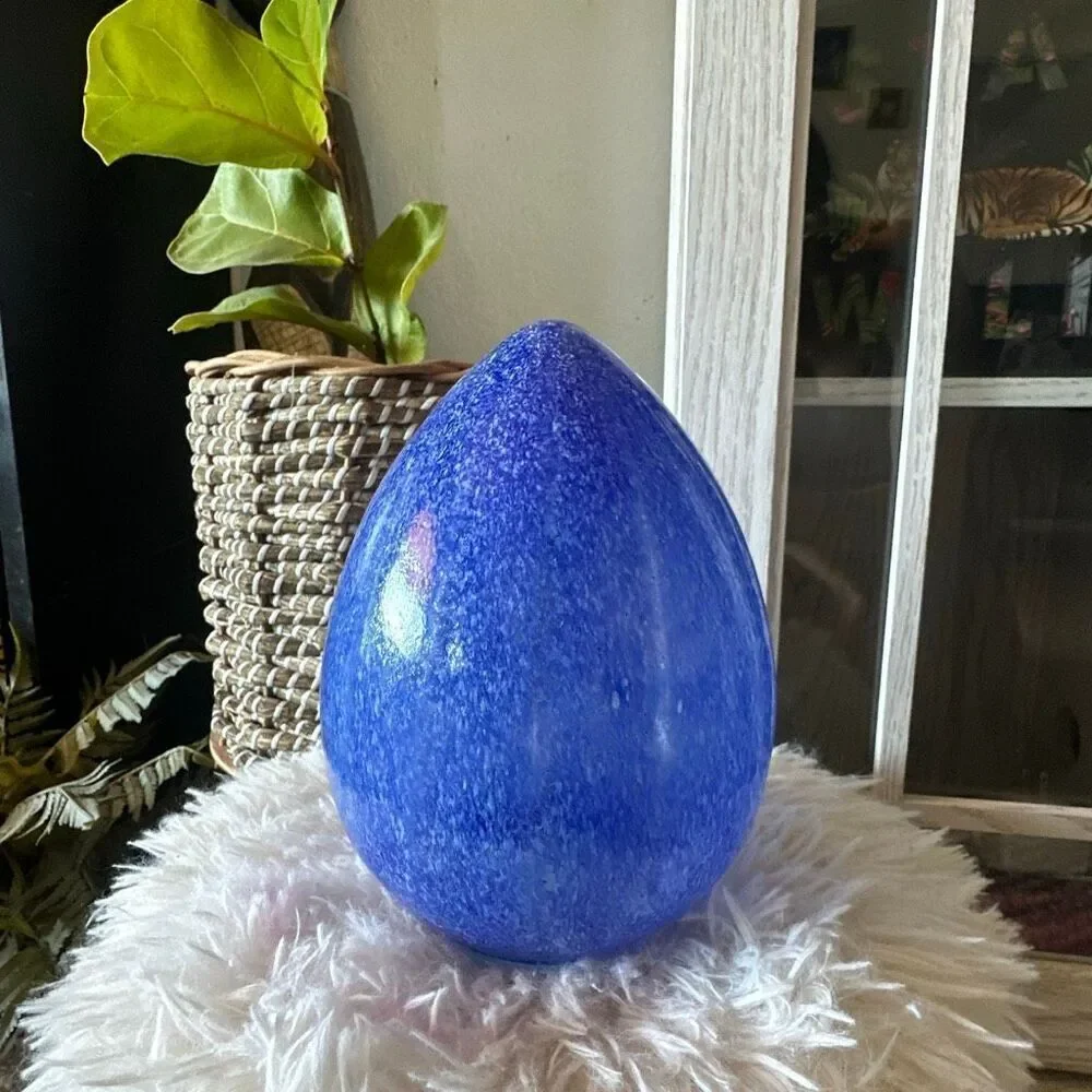Blue Glass eater Egg 9”